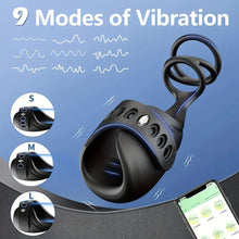Load image into Gallery viewer, Adjustable Hands Free 3 In 1 Double Penis Ring.