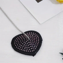 Load image into Gallery viewer, Black Heart Rhinestone & Chain Nipple Pastie.