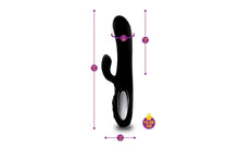 Load image into Gallery viewer, Black Viben Hypnotic Thrusting Rabbit Vibe w Swinging Clit Stim.