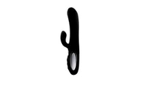 Load image into Gallery viewer, Black Viben Hypnotic Thrusting Rabbit Vibe w Swinging Clit Stim.