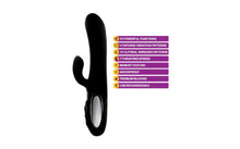Load image into Gallery viewer, Black Viben Hypnotic Thrusting Rabbit Vibe w Swinging Clit Stim.