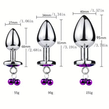 Load image into Gallery viewer, "Chic" Heart-Shaped Rhinestone & Bell Anal Plug Set.