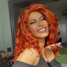 Load image into Gallery viewer, Copper Red Long Wavy Wig.