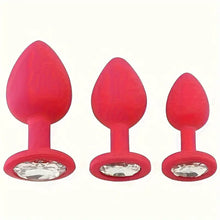 Load image into Gallery viewer, Crystals 3 Piece Anal Plug Set.
