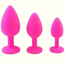 Load image into Gallery viewer, Crystals 3 Piece Anal Plug Set.
