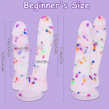 Load image into Gallery viewer, Double Banger Confetti Silicone Dildo.