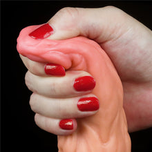 Load image into Gallery viewer, Dual Layered Platinum Silicone Cock 9.5in Flesh.