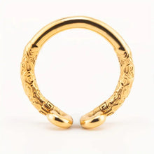 Load image into Gallery viewer, Mantra Electroplated Golden Stainless Steel Cock Ring.