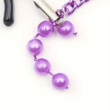 Load image into Gallery viewer, Passion Purple Nipple Clip and Chain.