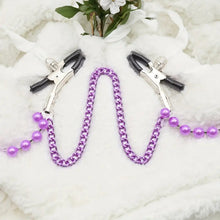 Load image into Gallery viewer, Passion Purple Nipple Clip and Chain.