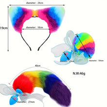 Load image into Gallery viewer, Rainbow Fox Tail Butt Plug 3Pc Set.