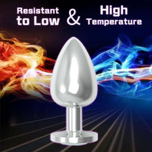 Load image into Gallery viewer, Silver Colored Gem 3pcs Anal Plug Set.