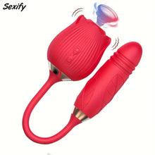 Load image into Gallery viewer, Wildest Dreams Rose Clitoral Stimulator Dildo.