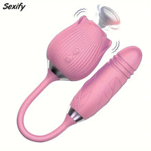 Load image into Gallery viewer, Wildest Dreams Rose Clitoral Stimulator Dildo.