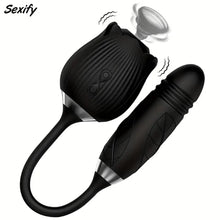 Load image into Gallery viewer, Wildest Dreams Rose Clitoral Stimulator Dildo.