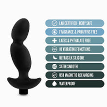 Load image into Gallery viewer, Anal Adventures Black Platinum Silicone Prostate Massager 04. - Beautiful Stranger 2020