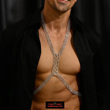 Load image into Gallery viewer, Men&#39;s Crystal Body Chain Harness.
