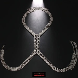 Men's Crystal Body Chain Harness.