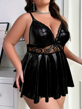 Load image into Gallery viewer, Allures Sexy Black Slip Plus Size.
