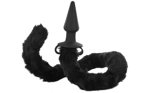 Bad Kitty Black Silicone Cat Tail Anal Plug.