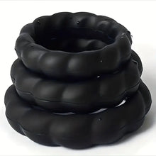 Load image into Gallery viewer, Black Tyre 3pcs Silicone Penis Rings Set.
