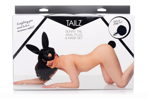 Bunny Tail Anal Plug and Mask Set.