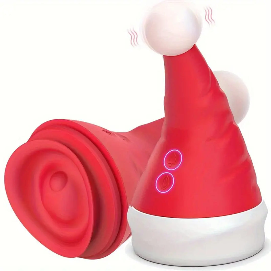 Cum with Christmas Santa Hat Vibrator.