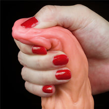 Load image into Gallery viewer, Dual Layered Platinum Silicone Cock 9.5in Flesh.
