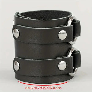 Gladiator Leather Bracelet Double Circle.