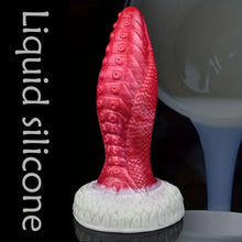 Load image into Gallery viewer, Hellfire &amp; Ice Dragon Liquid Silicone Dildo.
