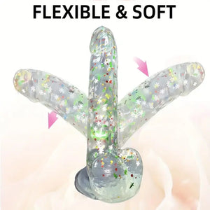 Jingle Bells Christmas Transparent Jelly Dildo.