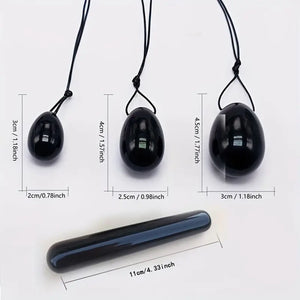 Natural Obsidian Geisha Egg Set.