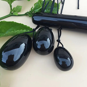 Natural Obsidian Geisha Egg Set.