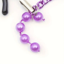 Load image into Gallery viewer, Passion Purple Nipple Clip and Chain.
