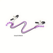 Load image into Gallery viewer, Passion Purple Nipple Clip and Chain.
