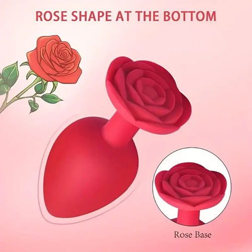 Petals Silicone Rose Butt Plug Set.