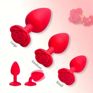 Petals Silicone Rose Butt Plug Set.