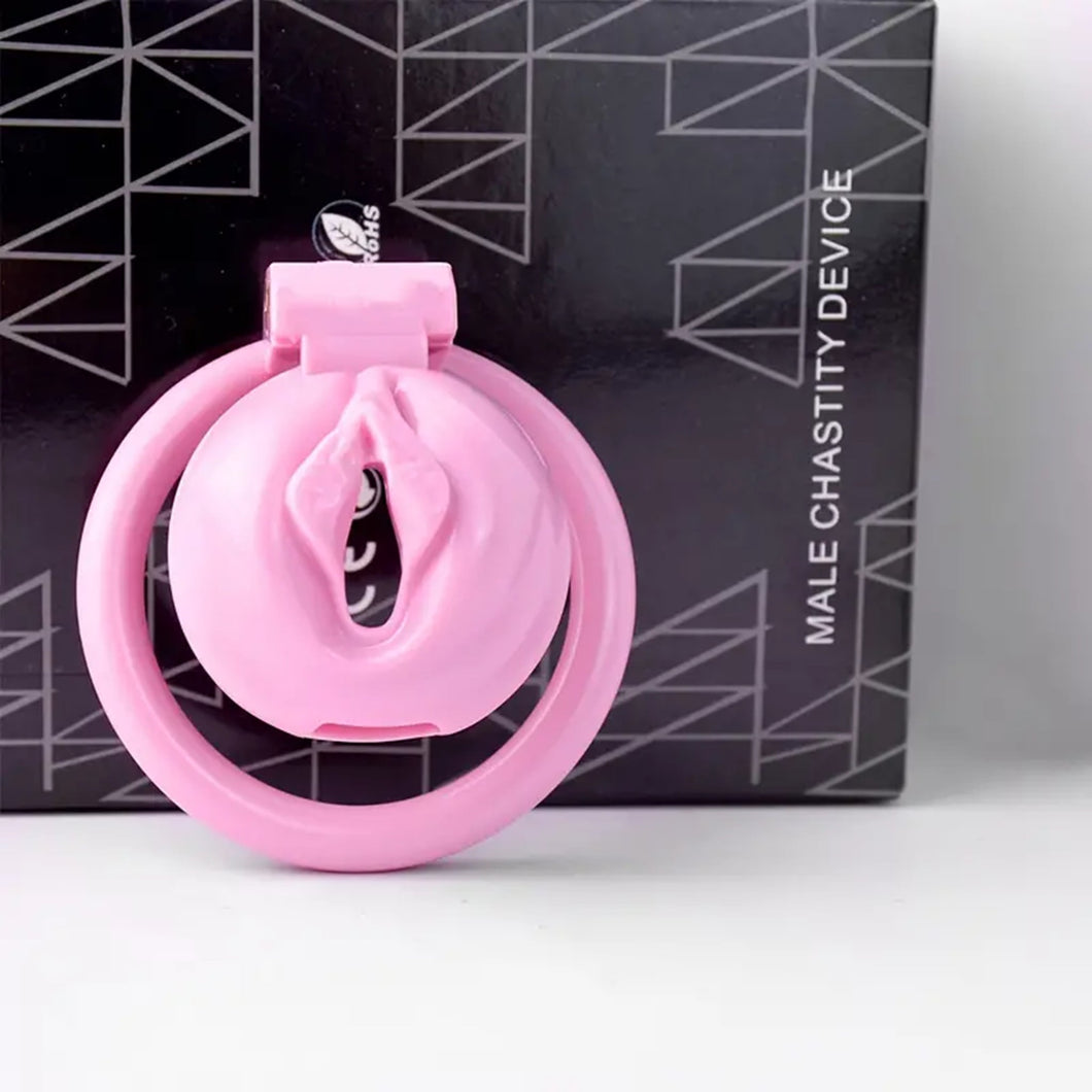 Pink Resin Chastity Cage.