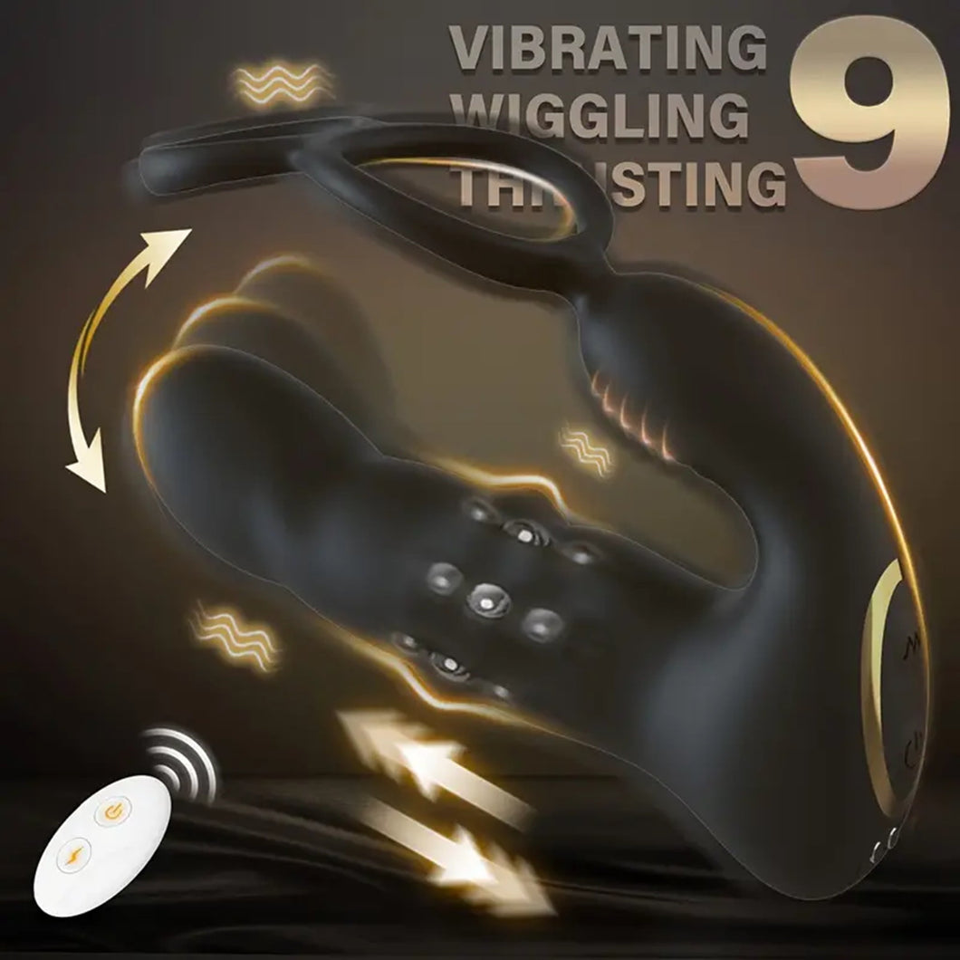 Prostate Massager w Vibrating Penis Ring.