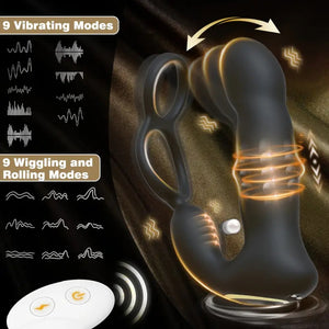 Prostate Massager w Vibrating Penis Ring.