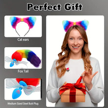 Load image into Gallery viewer, Rainbow Fox Tail Butt Plug 3Pc Set.
