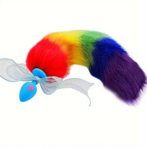 Rainbow Fox Tail Butt Plug 3Pc Set.