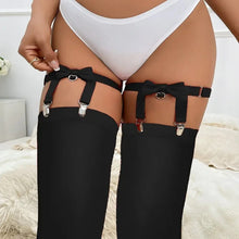 Load image into Gallery viewer, Sassy Black Suspender Stockings.
