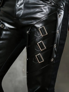 Steampunk Mens PU Leather Pants.