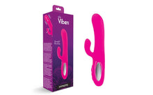 Load image into Gallery viewer, Viben Hypnotic Thrusting Rabbit Vibe w Swinging Clit Stim Hot Pink.
