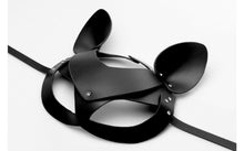 Load image into Gallery viewer, Bad Kitten Leather Cat Mask - Black. - Beautiful Stranger 2020
