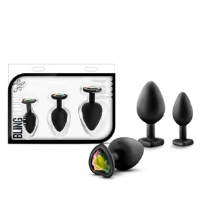 Luxe Bling Plugs Training Kit Black With Rainbow Gems. - Beautiful Stranger 2020