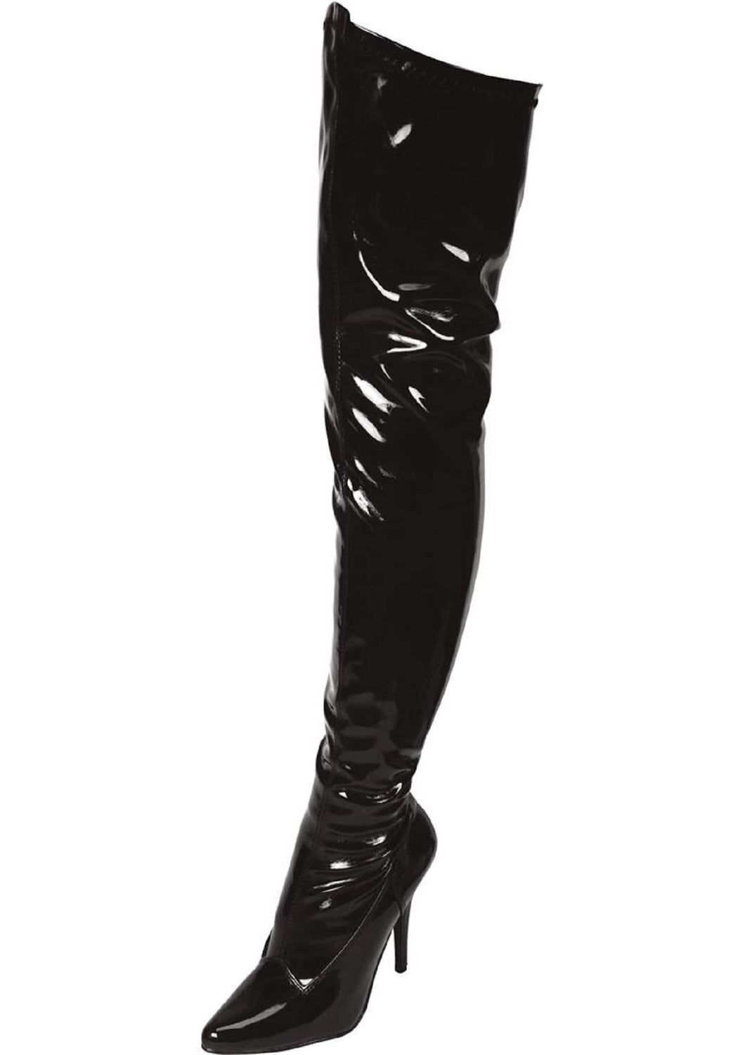 Black Pointed Toe Thigh High Boot 5in Heel Size 7. - Beautiful Stranger 2020