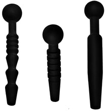 Load image into Gallery viewer, Dark Rods 3 Piece Black Silicone Penis Plug Set. - Beautiful Stranger 2020
