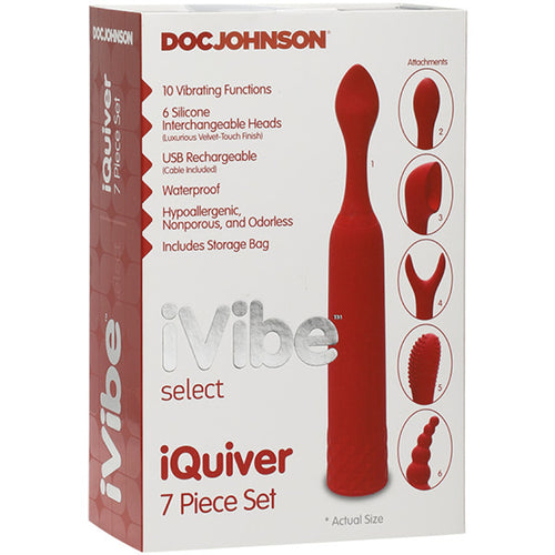 Ivibe Select - Iquiver - 7 Piece Vibrator Set - Red. - Beautiful Stranger 2020